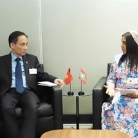黎怀忠部长会见曼迪韦斯部长。