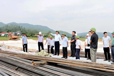 義安省人民委員會主席武仲海9月16日下午檢查項目實施進度現場。