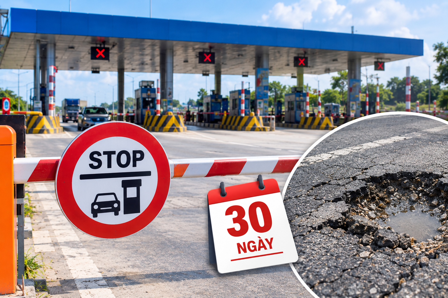 越南公路局令Bến Thủy两收费站暂停收费30天 · 报道配图