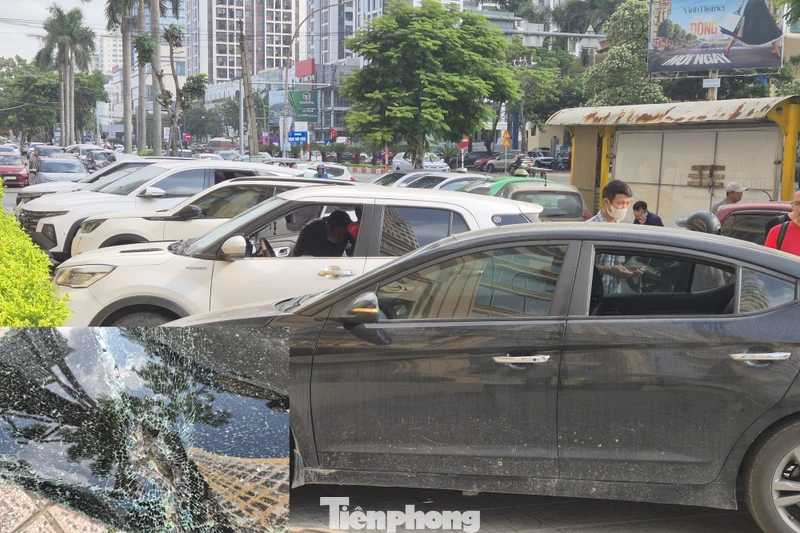 乂安省多輛汽車車窗被砸 警方抓獲3名嫌疑人 · 報道配圖