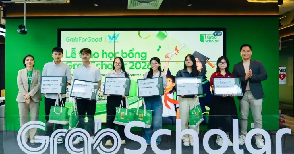 Grab越南頒發2026年度獎學金 6名大學生獲全額資助