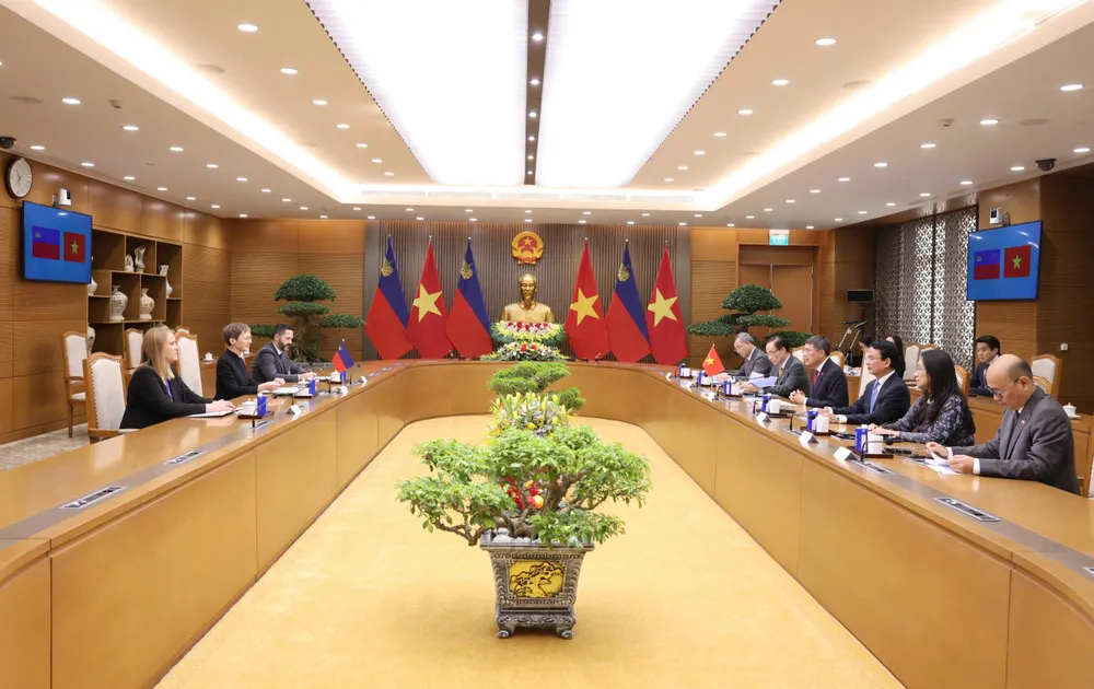 列支敦士登首相哈斯首次访越，越南总理黎明兴主持欢迎仪式 · 报道配图