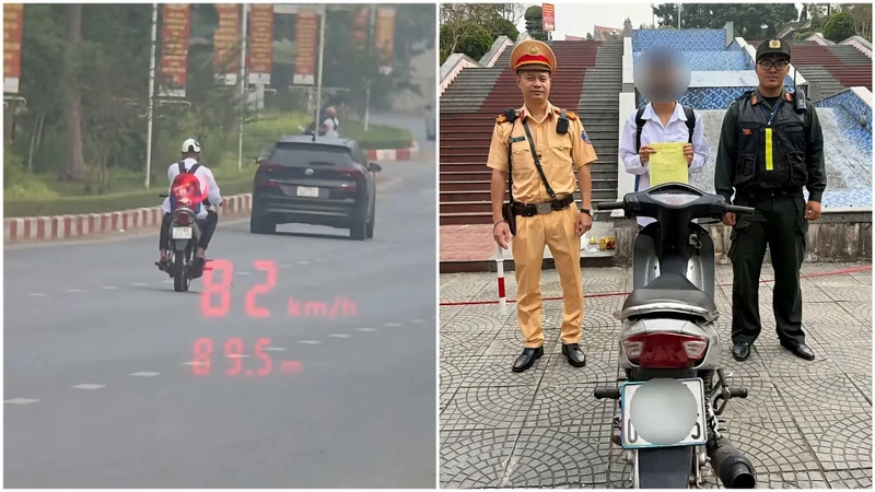 老街16岁学生超速逆行逃检 交警立案五项违规 · 报道配图