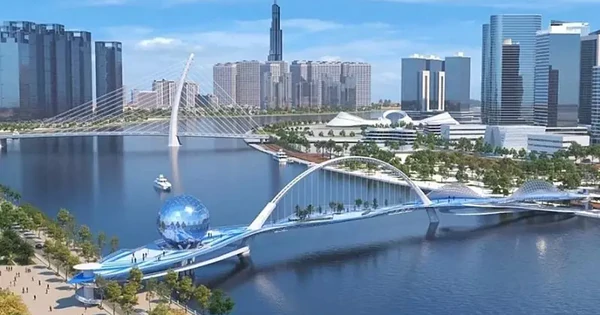 胡志明市步行桥3400吨钢拱经124公里水路拖抵西贡河 · 报道配图