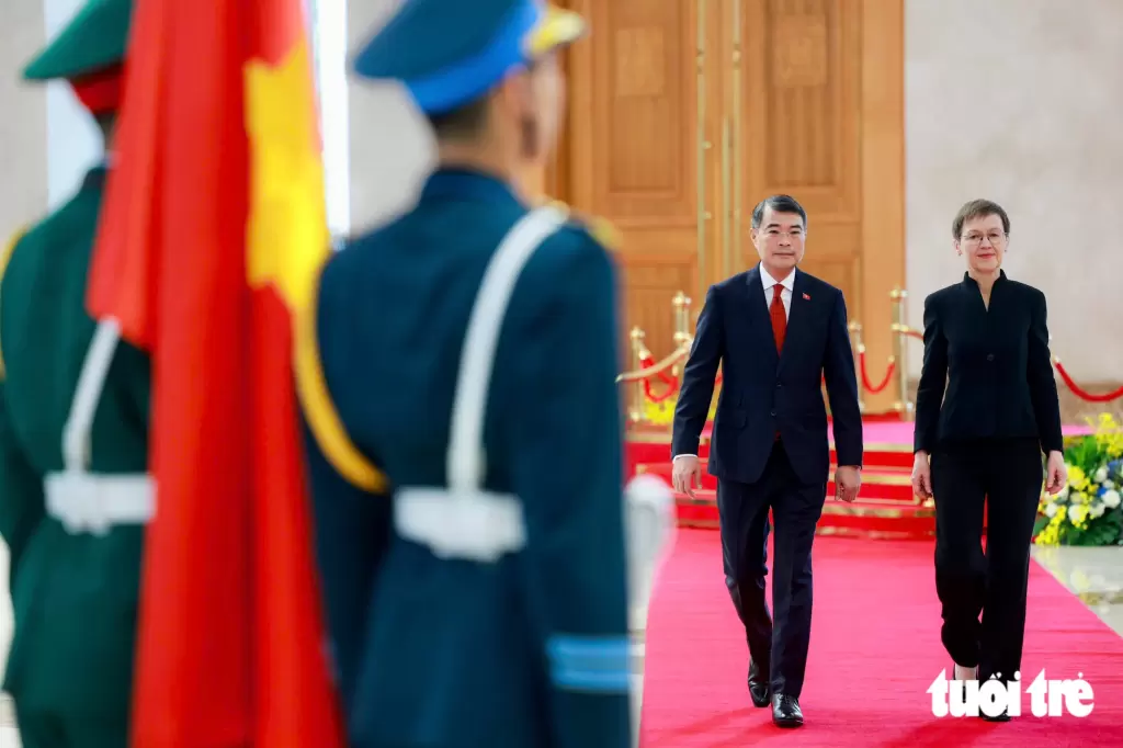 列支敦士登公国首相首次访问越南的欢迎仪式