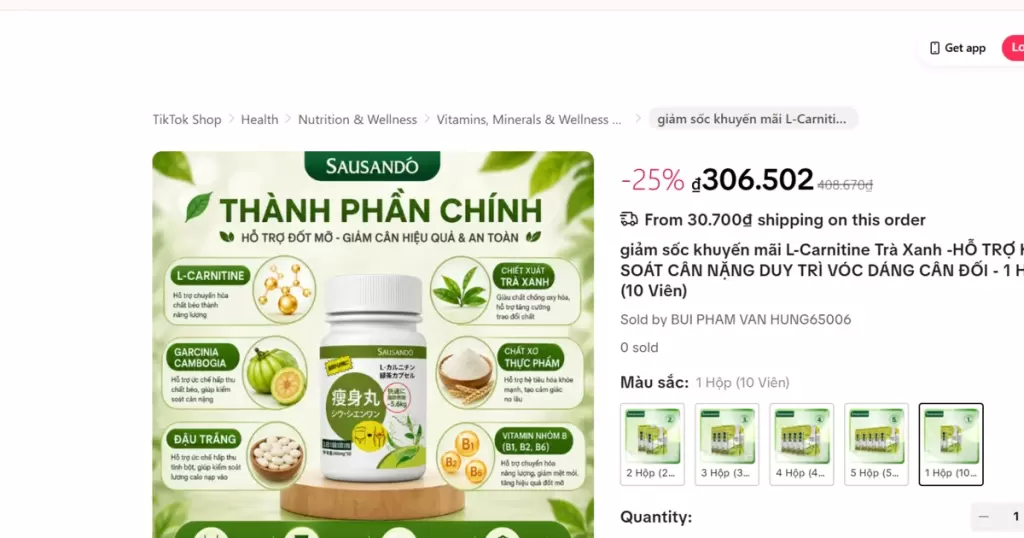 越南衛生部指Sausando減肥膠囊批文編號不存在，要求核查Shopee銷售