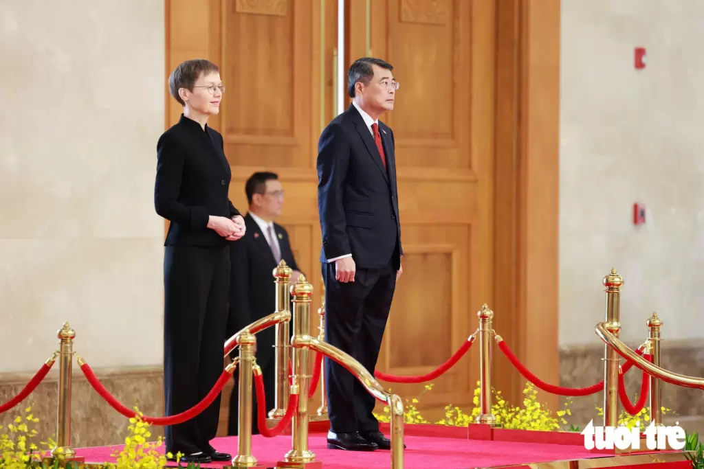 列支敦士登公国首相首次访问越南的欢迎仪式