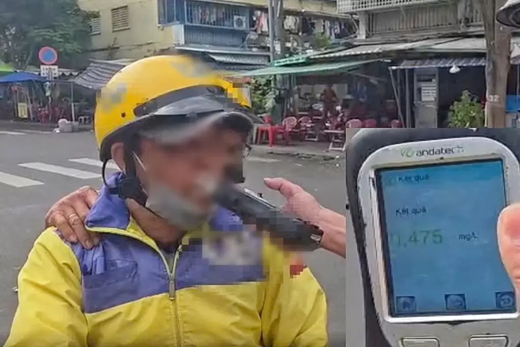 胡志明市多名网约摩托车司机醉驾载客被交警处理 · 报道配图