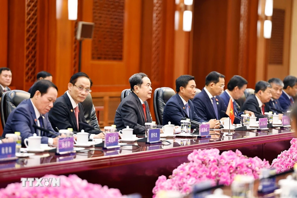 陈青敏与赵乐际会谈并共同主持会议