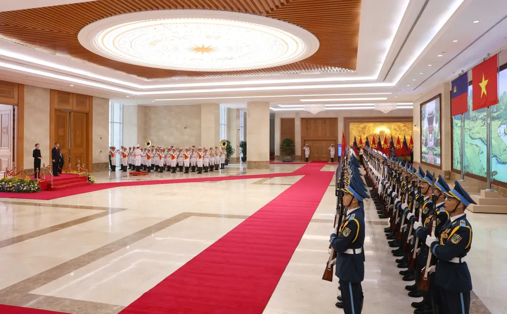 列支敦士登首相哈斯首次访越，越南总理黎明兴主持欢迎仪式 · 报道配图
