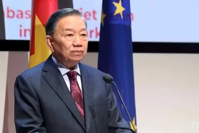总书记、国家主席苏林在越南-丹麦企业论坛开幕式上发言。