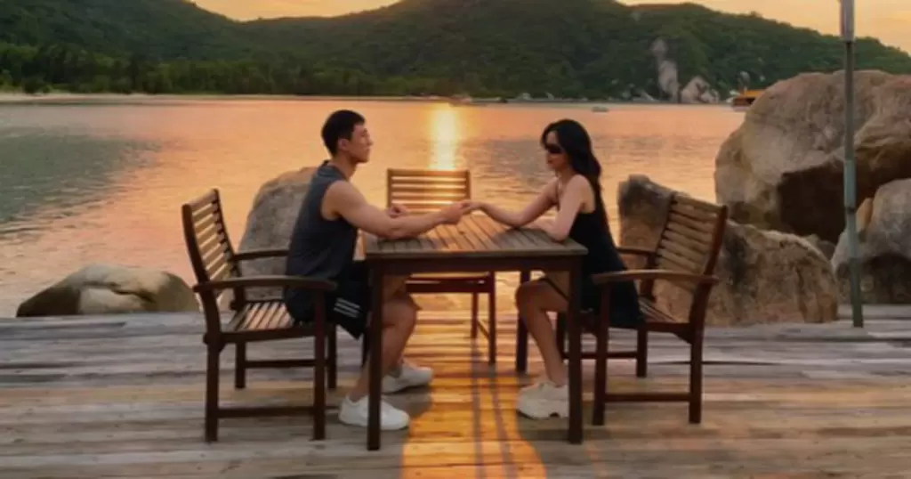 Midu與丈夫Minh Đạt赴海島度假 自稱帶老闆出遊