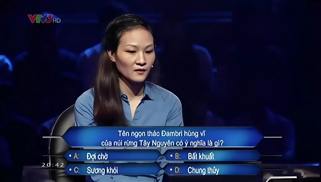 越南《百万富翁》选手用尽三次求助仍答错瀑布题