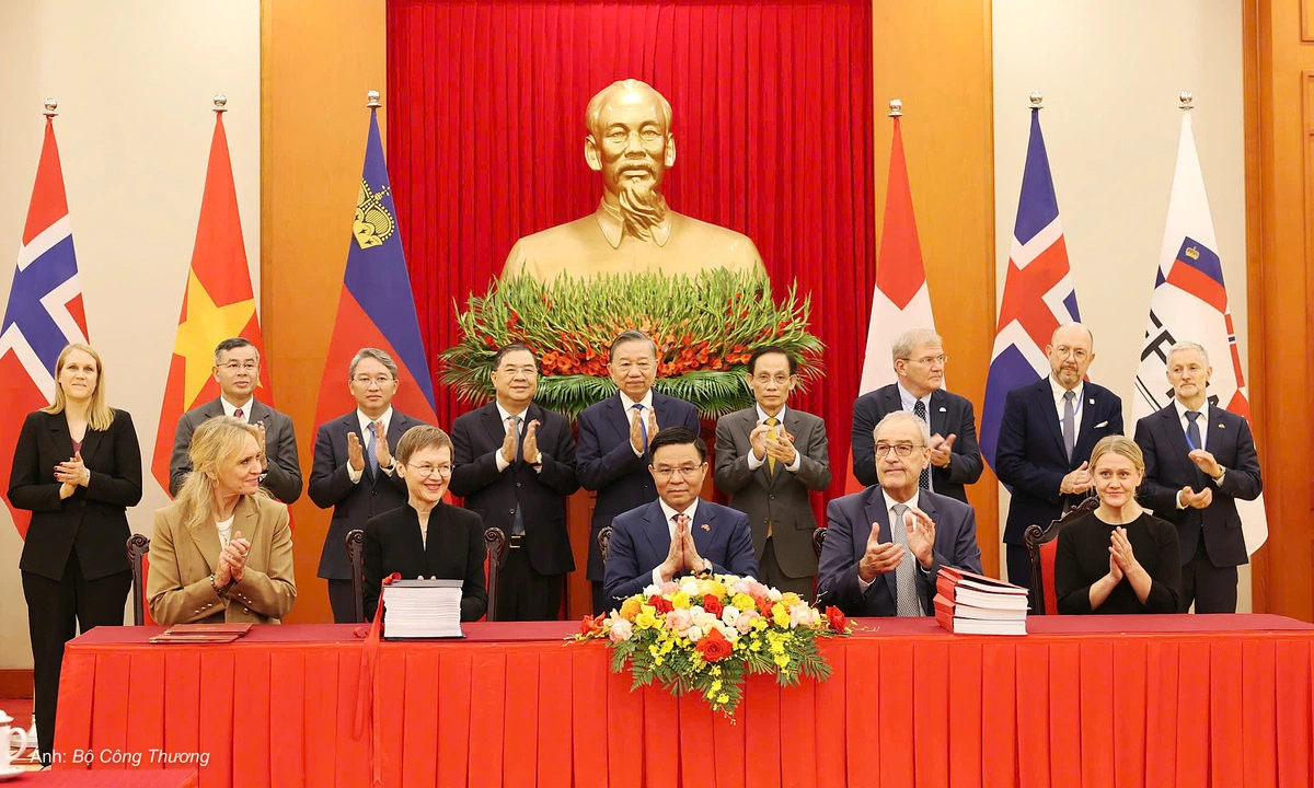 越南在河內與EFTA四國簽署第18個自貿協定 · 報道配圖