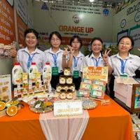 永隆省阮善成高中學生及其橙子製品。