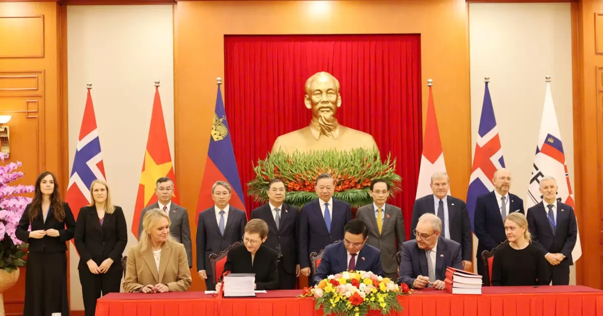 越南与欧洲自由贸易联盟正式签署VEFTA自贸协定