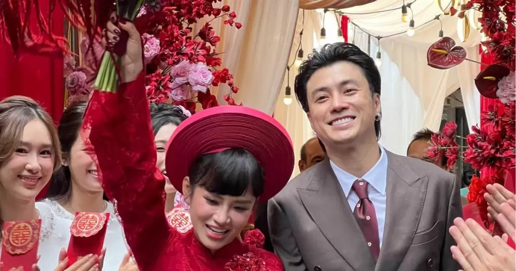 越南演員王英在河內舉行訂婚儀式，與年長五歲女友結婚