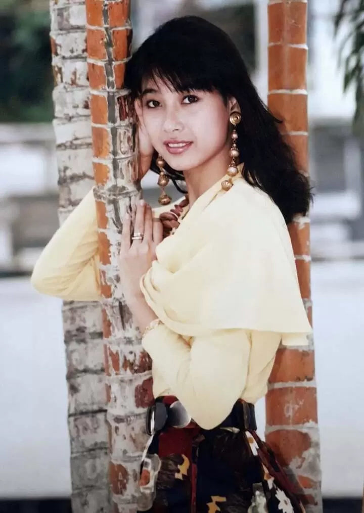 何嬌英展現20世紀90年代初時尚風格中的端莊溫婉之美。