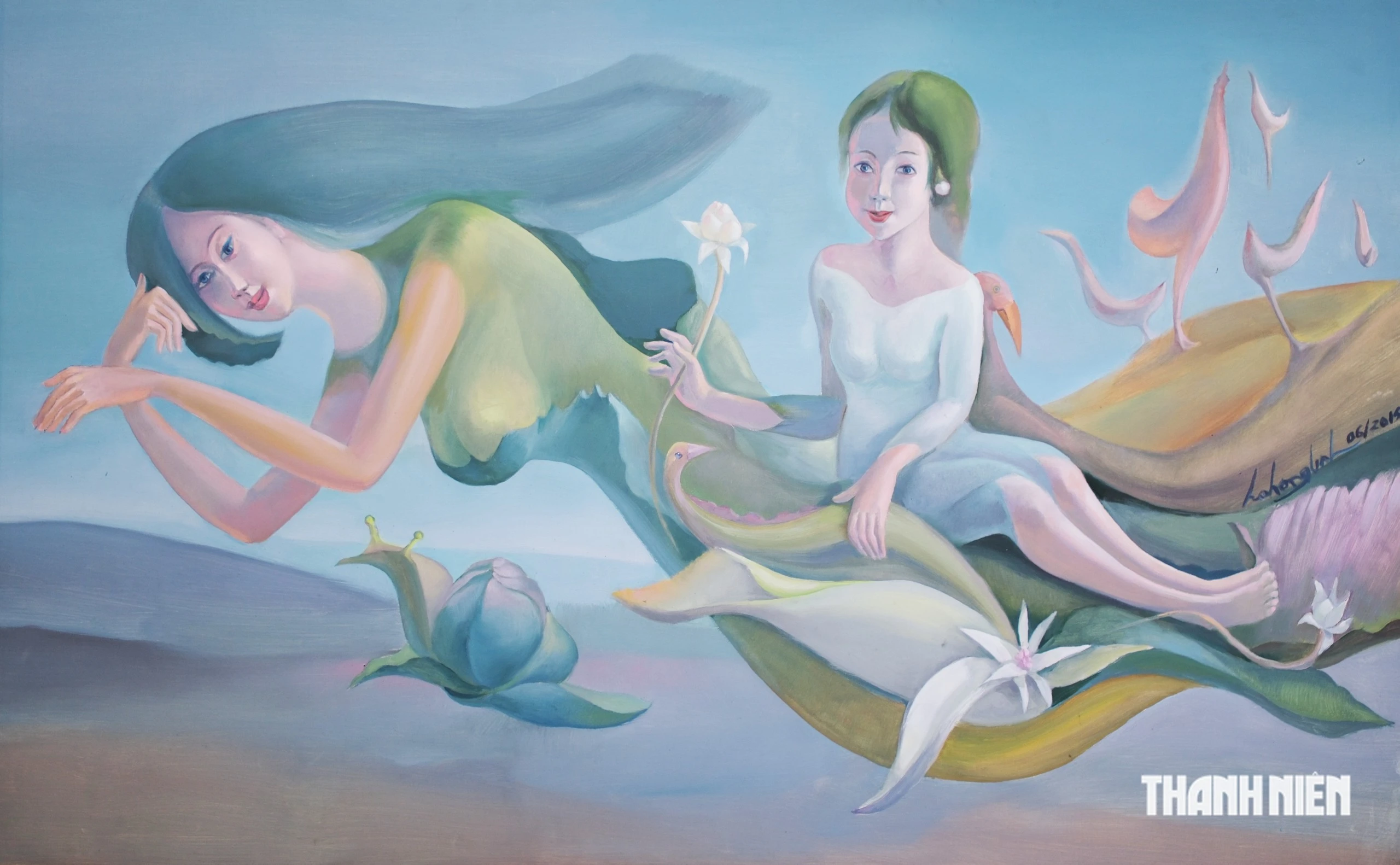 胡鸿灵在胡志明市举办个人画展 展出逾30幅油画 · 报道配图
