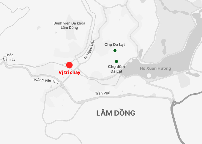 大叻市中心發生火災