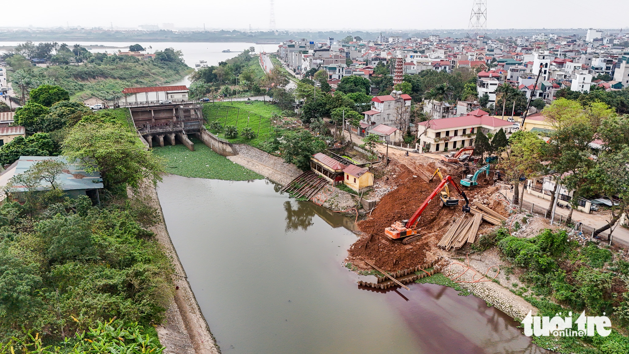 河內防澇項目施工現場全景:多個'大型工地'正加緊施工