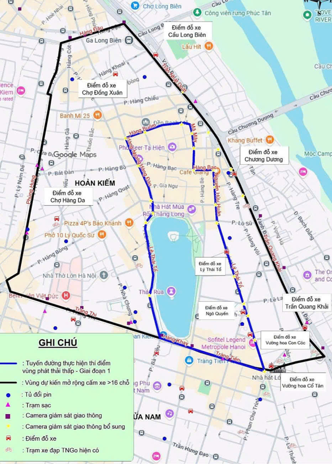 河內計劃在還劍湖核心區按小時禁止汽油摩托車