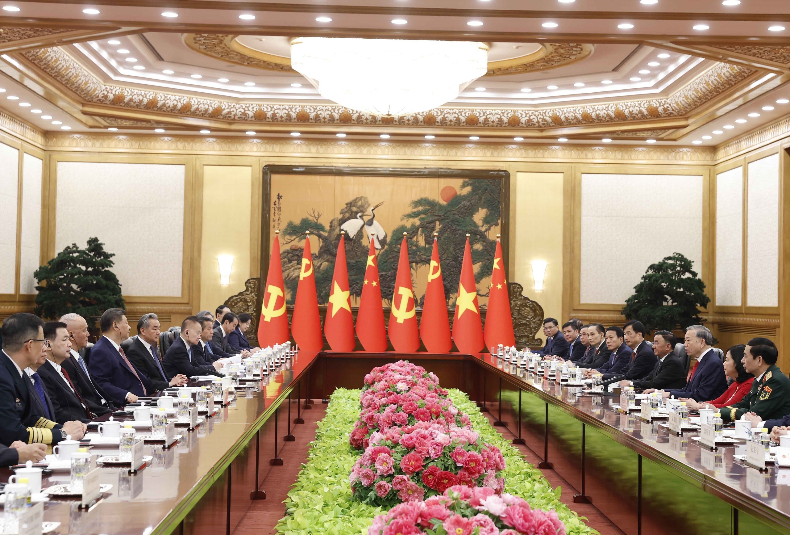 隆重歡迎越南國家主席蘇林訪問中國的儀式